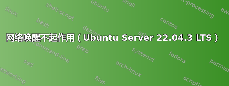 网络唤醒不起作用（Ubuntu Server 22.04.3 LTS）