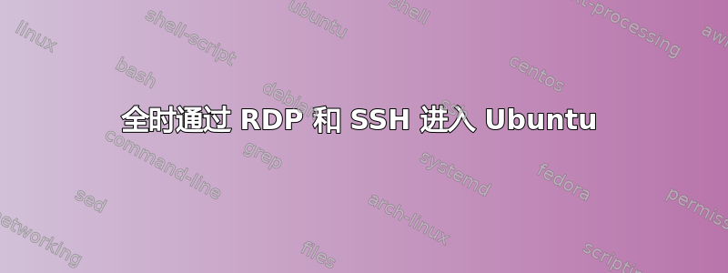 全时通过 RDP 和 SSH 进入 Ubuntu