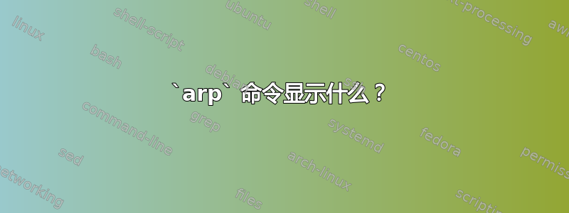 `arp` 命令显示什么？