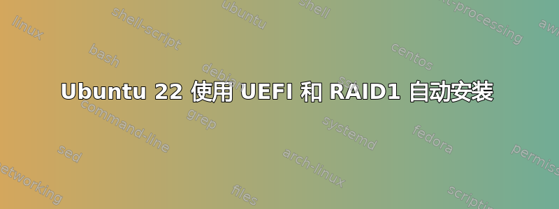 Ubuntu 22 使用 UEFI 和 RAID1 自动安装