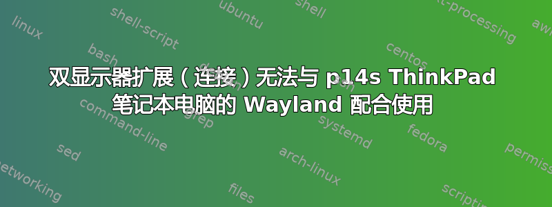 双显示器扩展（连接）无法与 p14s ThinkPad 笔记本电脑的 Wayland 配合使用