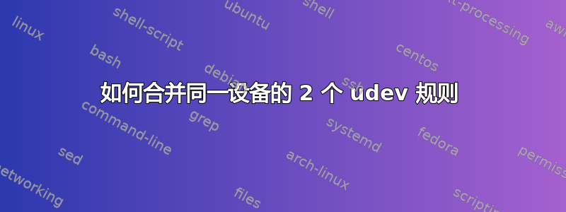 如何合并同一设备的 2 个 udev 规则