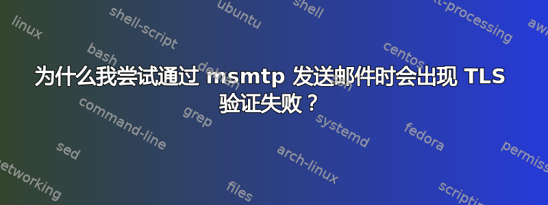 为什么我尝试通过 msmtp 发送邮件时会出现 TLS 验证失败？