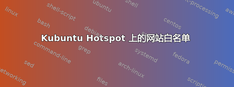 Kubuntu Hotspot 上的网站白名单