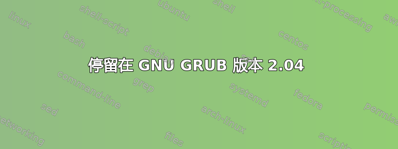 停留在 GNU GRUB 版本 2.04