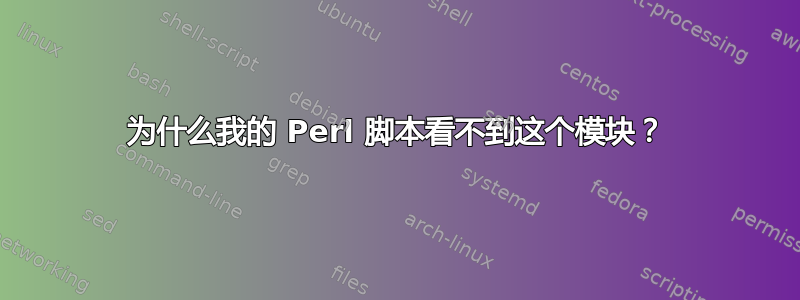 为什么我的 Perl 脚本看不到这个模块？