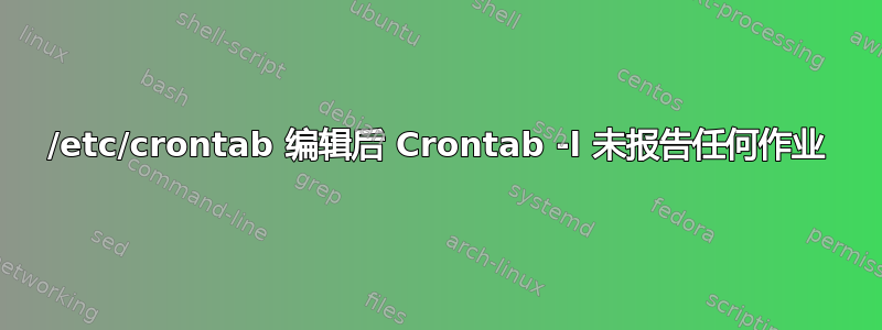 /etc/crontab 编辑后 Crontab -l 未报告任何作业