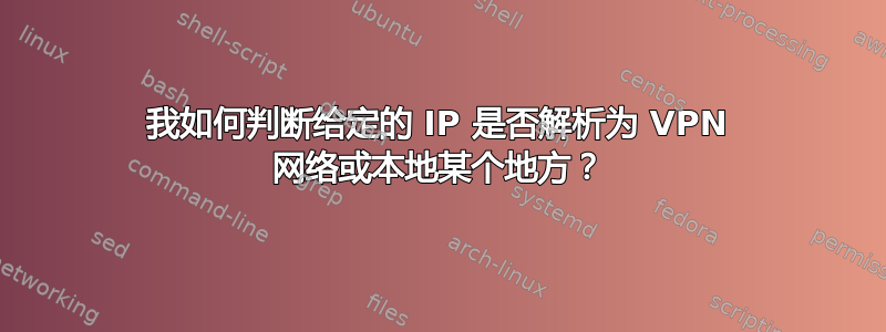 我如何判断给定的 IP 是否解析为 VPN 网络或本地某个地方？