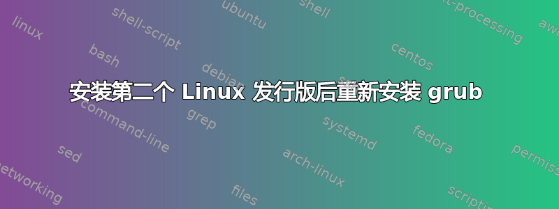 安装第二个 Linux 发行版后重新安装 grub