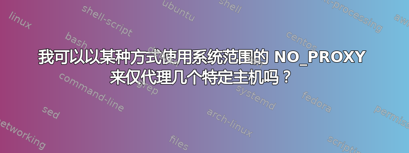 我可以以某种方式使用系统范围的 NO_PROXY 来仅代理几个特定主机吗？