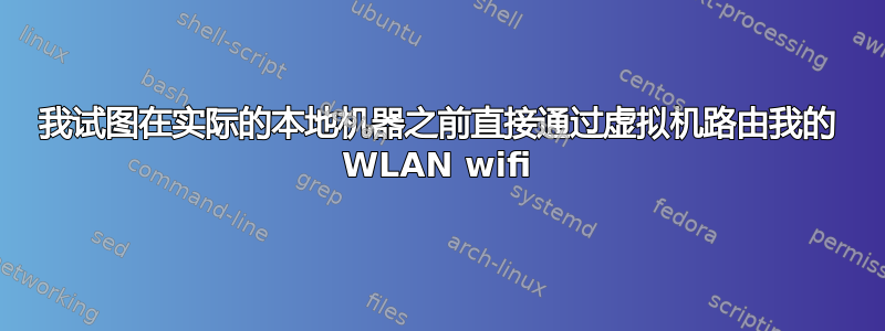 我试图在实际的本地机器之前直接通过虚拟机路由我的 WLAN wifi