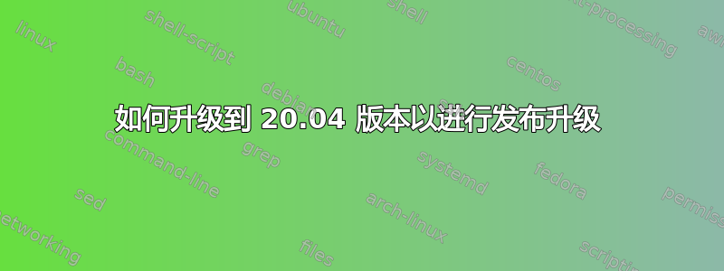 如何升级到 20.04 版本以进行发布升级