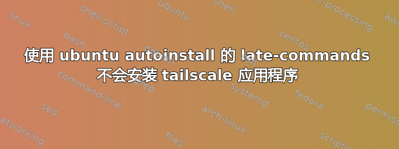 使用 ubuntu autoinstall 的 late-commands 不会安装 tailscale 应用程序