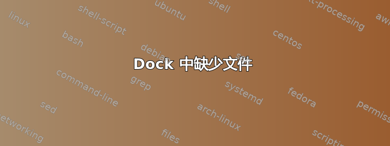 Dock 中缺少文件