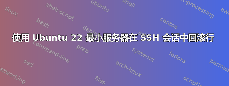 使用 Ubuntu 22 最小服务器在 SSH 会话中回滚行