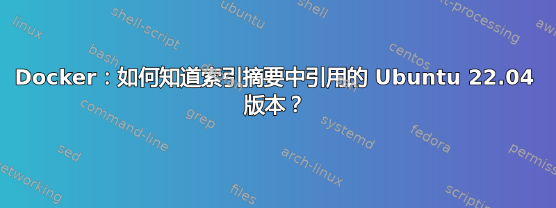 Docker：如何知道索引摘要中引用的 Ubuntu 22.04 版本？