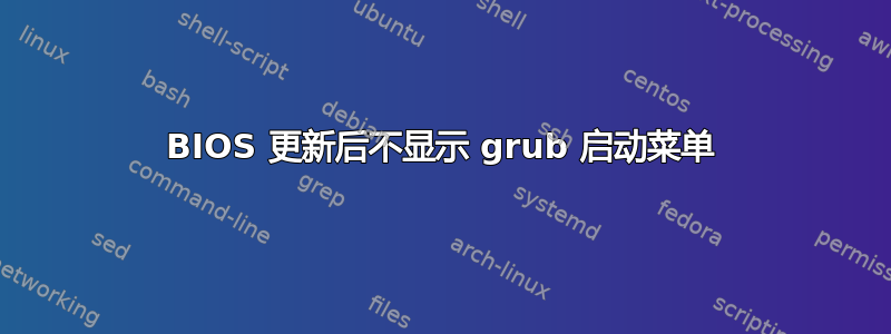 BIOS 更新后不显示 grub 启动菜单