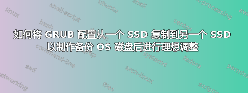 如何将 GRUB 配置从一个 SSD 复制到另一个 SSD 以制作备份 OS 磁盘后进行理想调整