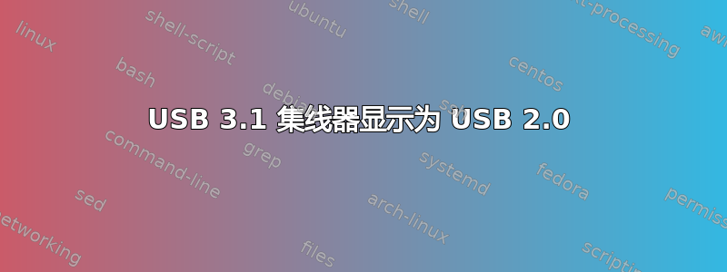 USB 3.1 集线器显示为 USB 2.0