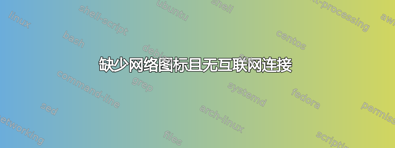 缺少网络图标且无互联网连接