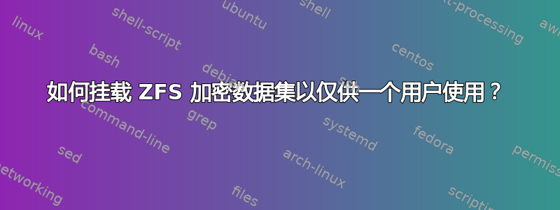 如何挂载 ZFS 加密数据集以仅供一个用户使用？