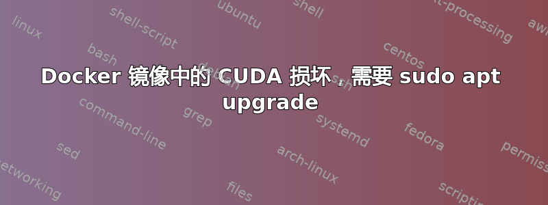 Docker 镜像中的 CUDA 损坏，需要 sudo apt upgrade