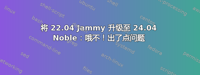 将 22.04 Jammy 升级至 24.04 Noble：哦不！出了点问题