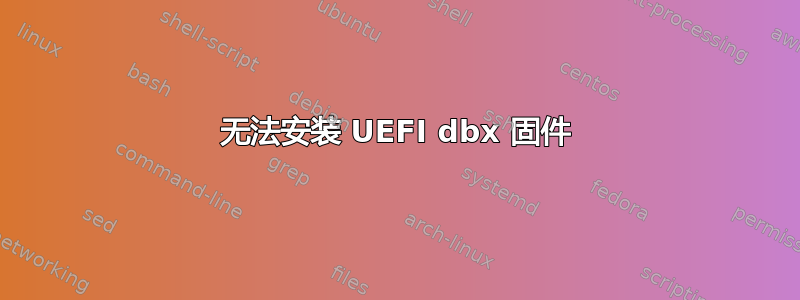 无法安装 UEFI dbx 固件