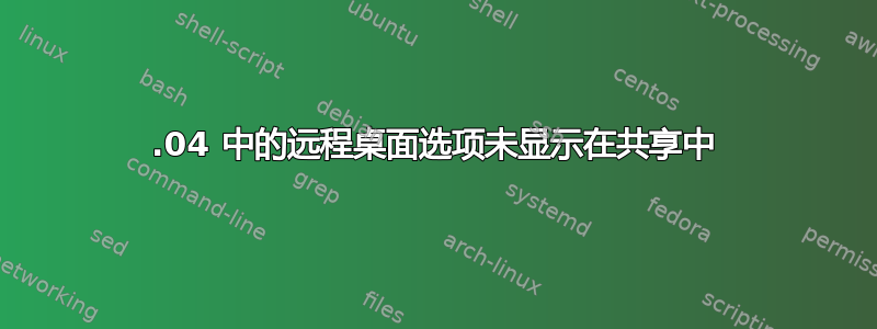 24.04 中的远程桌面选项未显示在共享中