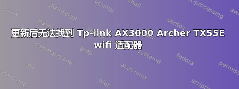 更新后无法找到 Tp-link AX3000 Archer TX55E wifi 适配器