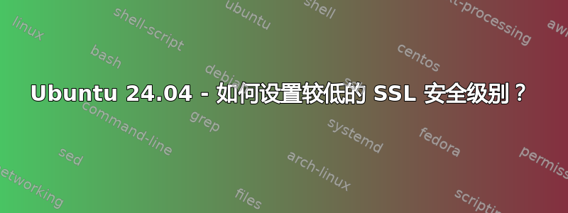 Ubuntu 24.04 - 如何设置较低的 SSL 安全级别？