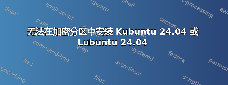 无法在加密分区中安装 Kubuntu 24.04 或 Lubuntu 24.04