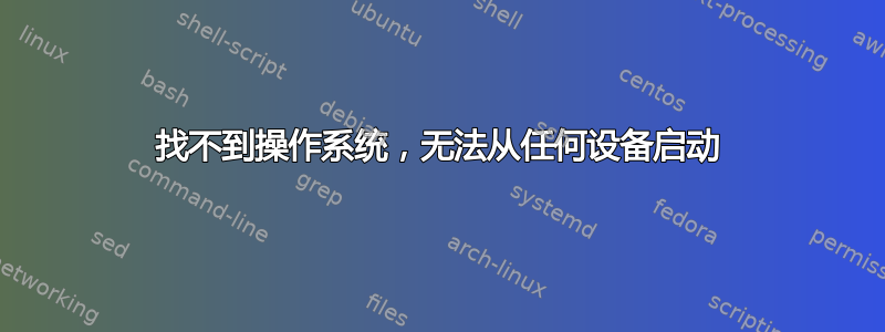 找不到操作系统，无法从任何设备启动