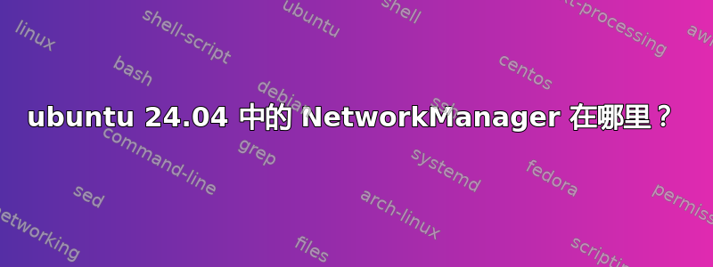 ubuntu 24.04 中的 NetworkManager 在哪里？