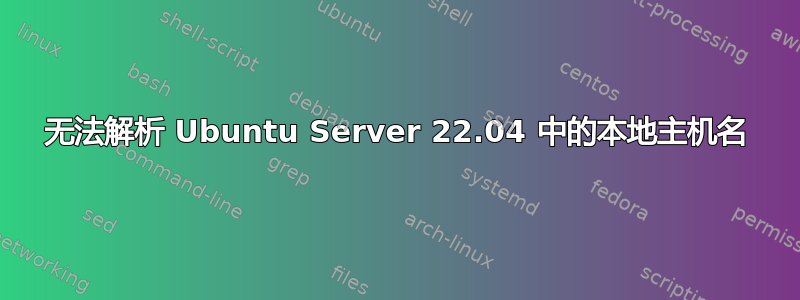 无法解析 Ubuntu Server 22.04 中的本地主机名