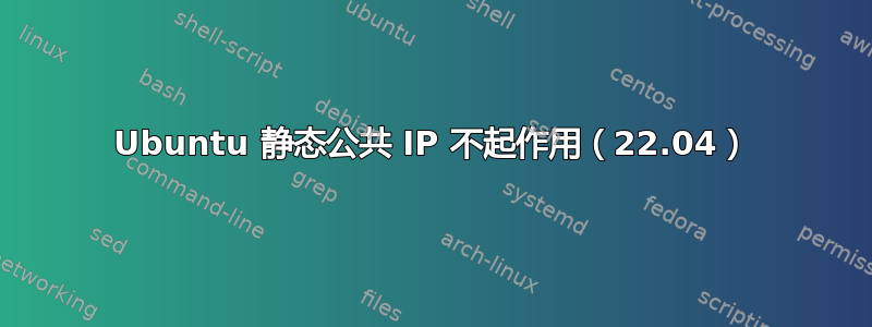 Ubuntu 静态公共 IP 不起作用（22.04）