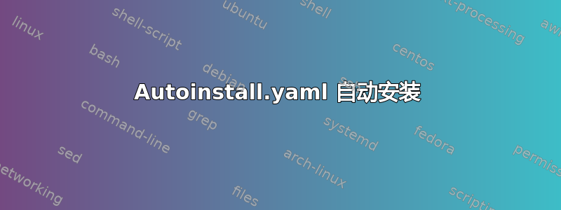 Autoinstall.yaml 自动安装