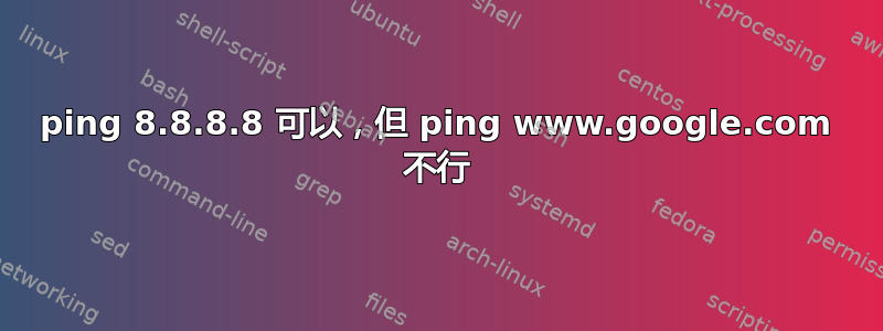 ping 8.8.8.8 可以，但 ping www.google.com 不行