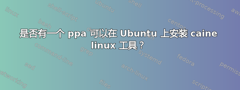 是否有一个 ppa 可以在 Ubuntu 上安装 caine linux 工具？