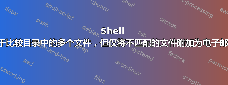 Shell 脚本用于比较目录中的多个文件，但仅将不匹配的文件附加为电子邮件附件