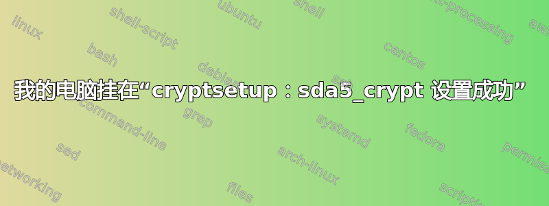 我的电脑挂在“cryptsetup：sda5_crypt 设置成功”