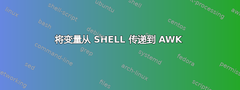 将变量从 SHELL 传递到 AWK