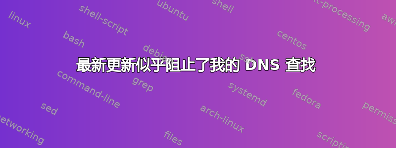 最新更新似乎阻止了我的 DNS 查找