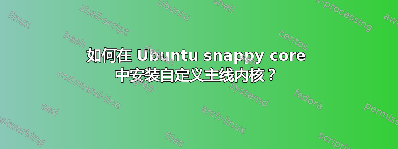 如何在 Ubuntu snappy core 中安装自定义主线内核？