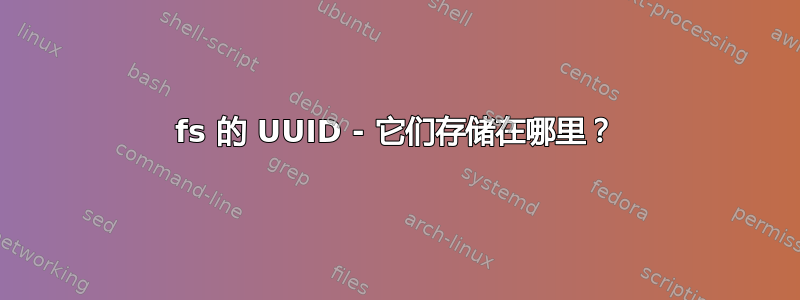 fs 的 UUID - 它们存储在哪里？