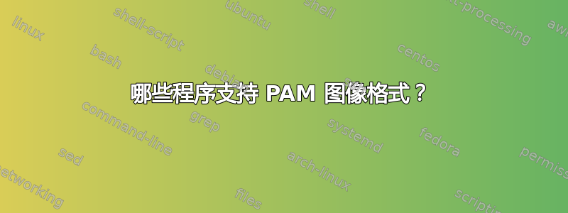 哪些程序支持 PAM 图像格式？