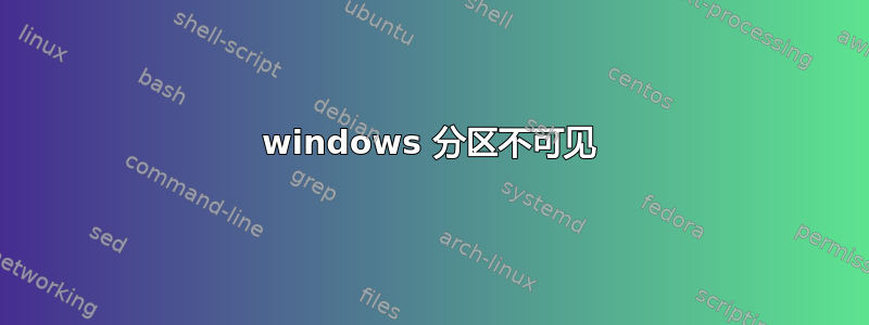 windows 分区不可见