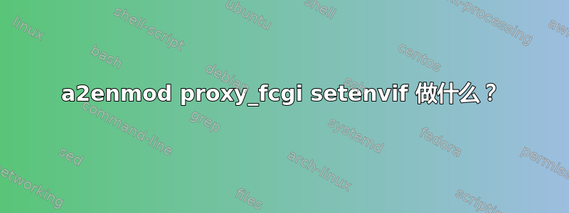 a2enmod proxy_fcgi setenvif 做什么？