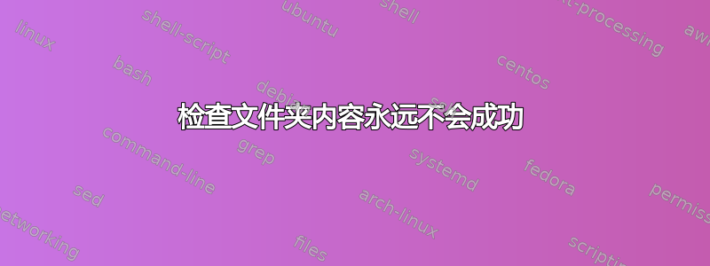 检查文件夹内容永远不会成功