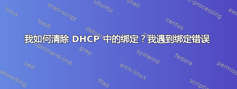 我如何清除 DHCP 中的绑定？我遇到绑定错误